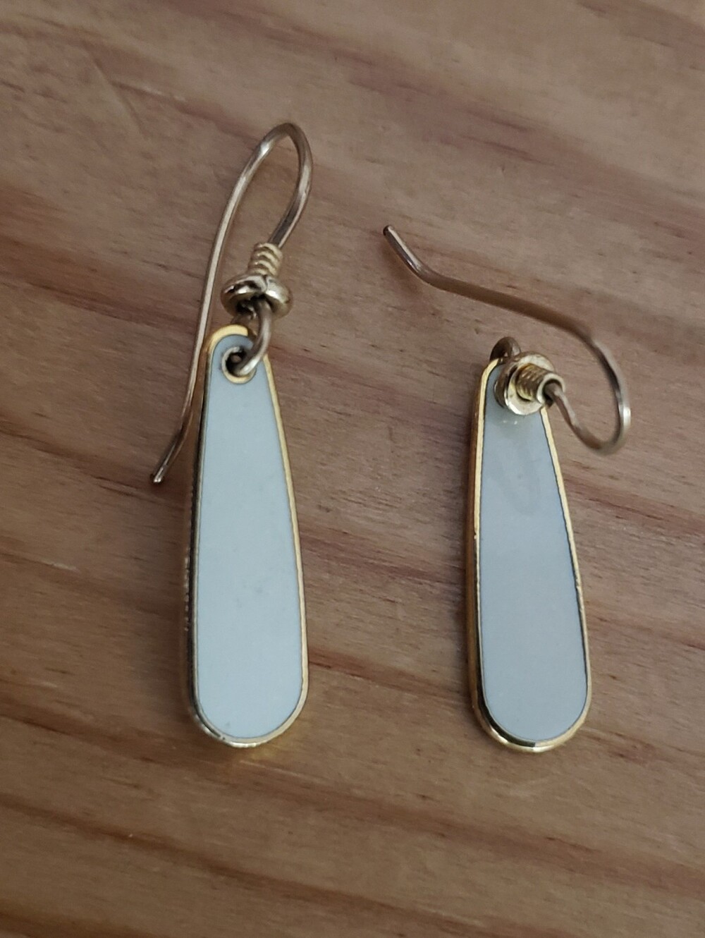 Laurel Burch Gold-Trim White Teardrop Dangle Earrings - Women Jewelry